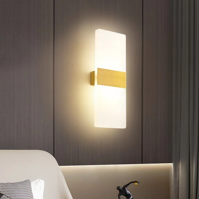 Modern Lights LED Wall Sconce Black Acrylic Lighting Cold Warm White Minimalism Indoor Home Room Bedroom Hotel Decoration