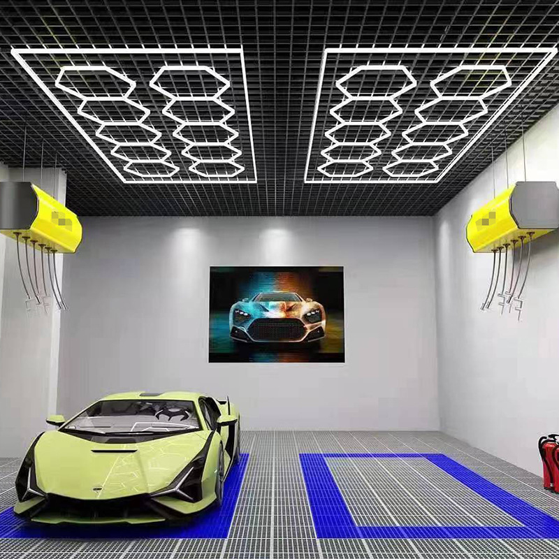 High Lightness Garage Light hexagon led lights ceiling wall detailing lighting car workshop Honeycomb Lamps garage lamp