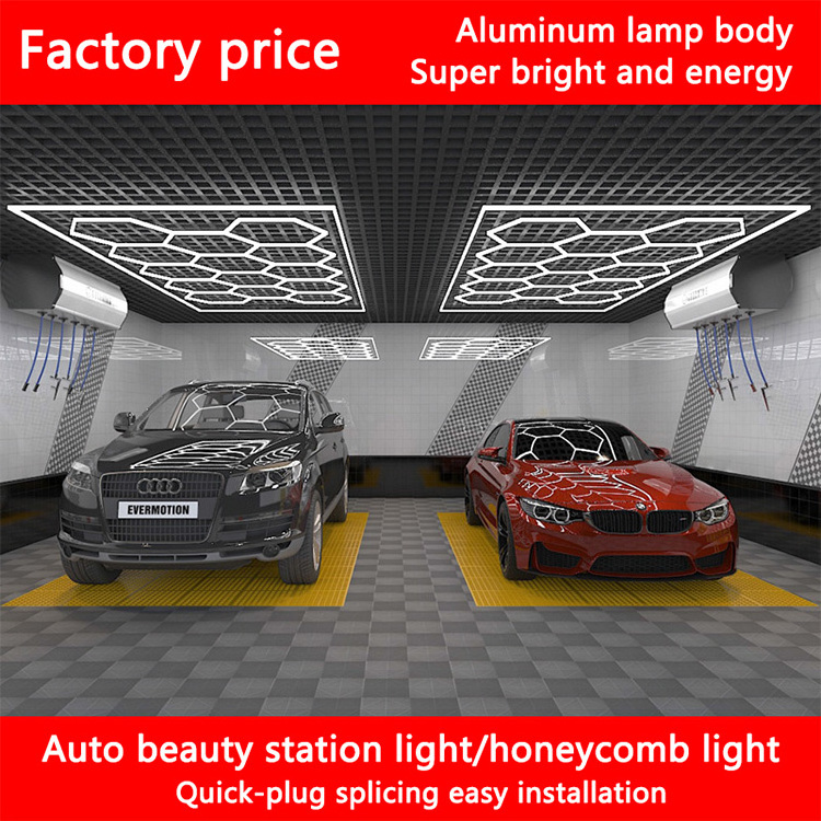 High Lightness Garage Light hexagon led lights ceiling wall detailing lighting car workshop Honeycomb Lamps garage lamp