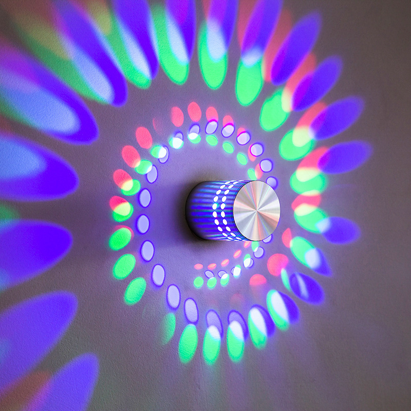 RGB Spiral Hole LED Wall Light With Remote Controller Colorful Wandlamp For Party Bar Lobby KTV Home Decoration