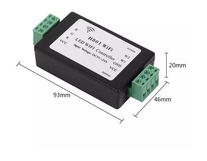 RGBW LED WIFI controller;RGBW WiFi LED H801 Controller;DC5-24V input;4CH*4A output