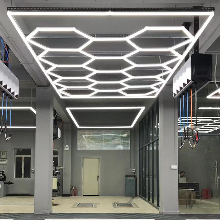 High Lightness Garage Light hexagon led lights ceiling wall detailing lighting car workshop Honeycomb Lamps garage lamp