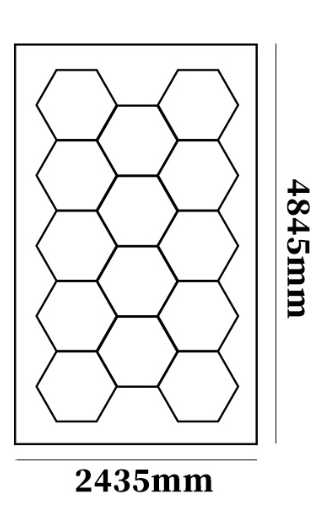 E-top Factory Direct Sale Hexagonal 14 Grid Ceiling Detail Honeycomb LED Light for Commercial Auto Show LED Garage Work Light