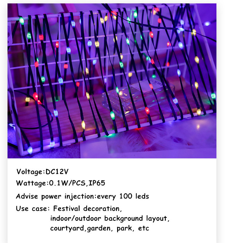 Fairy String Light Starry WS2811 RGB 12V LED String Lights For Wedding Christmas Halloween Outdoor Holiday Decoration