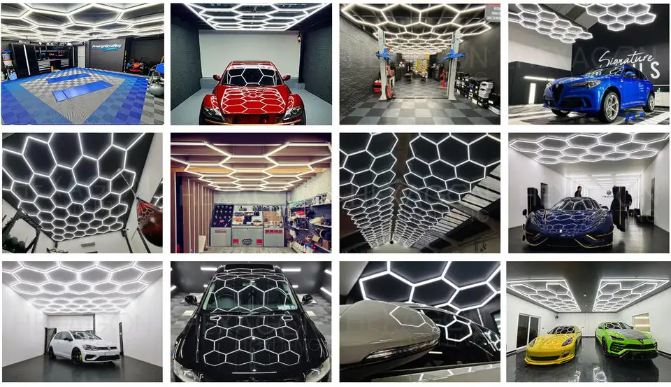 Hex LED Lights 2433mm*4840mm LED Hexagon Lights Hexagon LED Kit garage lamp detailing light