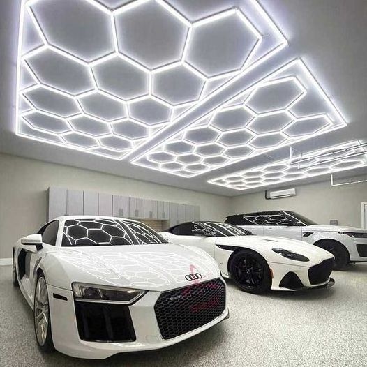 Etop 6500K Hexagon Led Lights Ceiling Light For Garage Basement Warehouse Auto Beauty Shop Car Detailing Shop