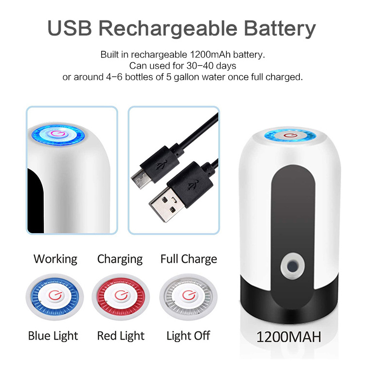 Household USB Rechargeable Automatic Drinking Water Pump Wireless Portable Electric Water Dispenser