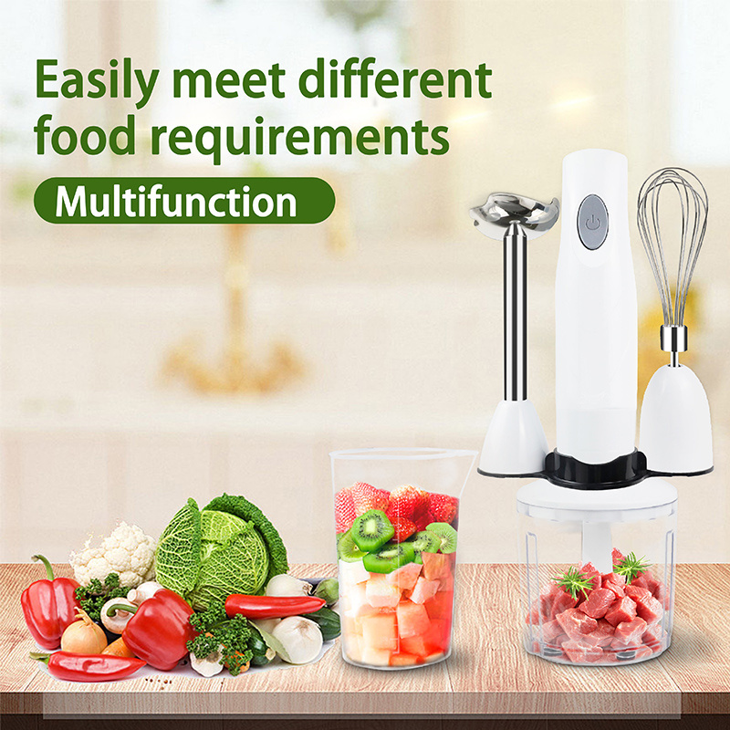 4 IN 1 Multi-functional Food Chopper Electric Hand Held Food Mixers Set Portable Blender With Bowl and Beaker