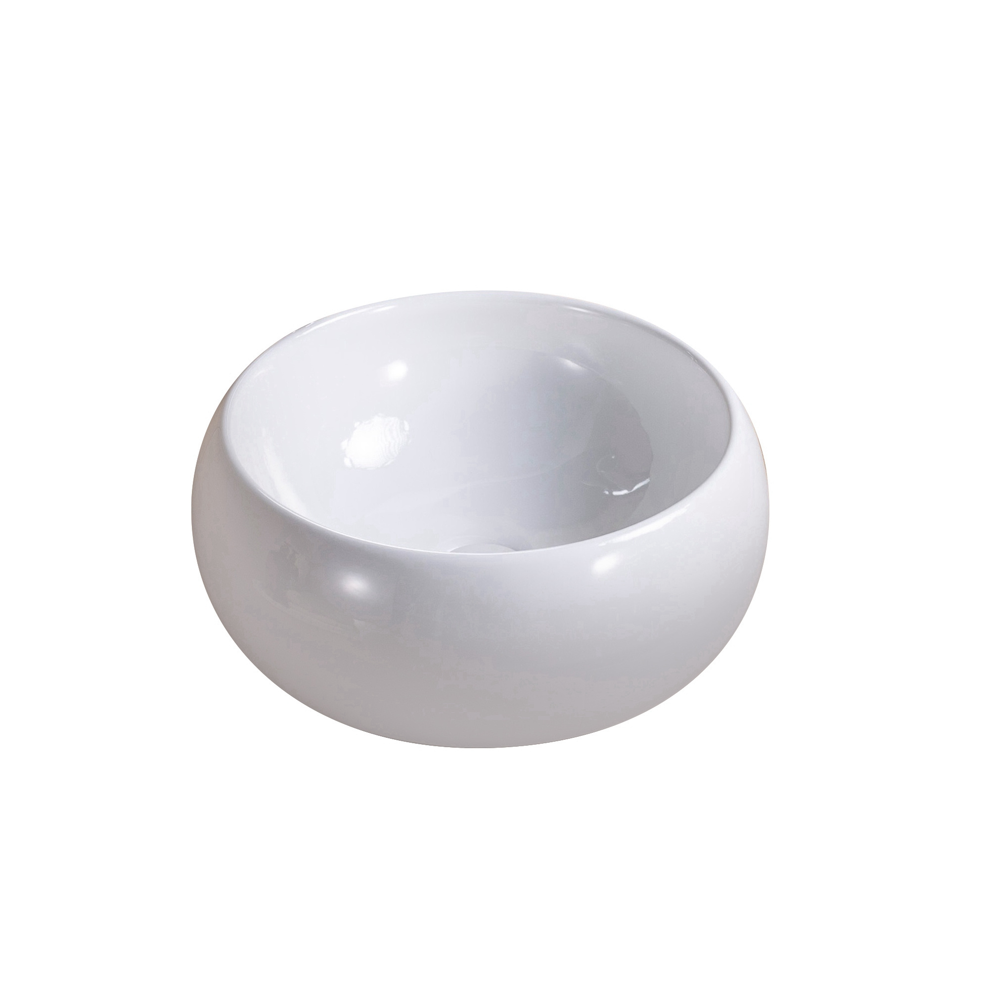 Bathroom White Ceramic Sink Counter Top Basin Sink Wash Basin on The Table Art Modern Round White Glossy Table Restaurant 9L