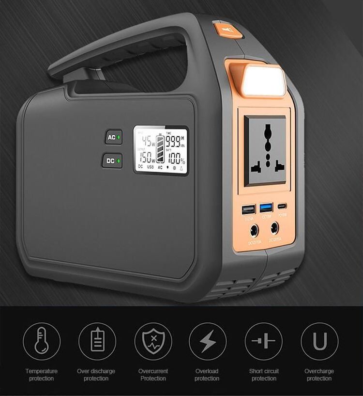 Outdoor Portable Power Station 150W 500W 1000W High-power Emergency Power Supply With 100W Portable Solar Panel