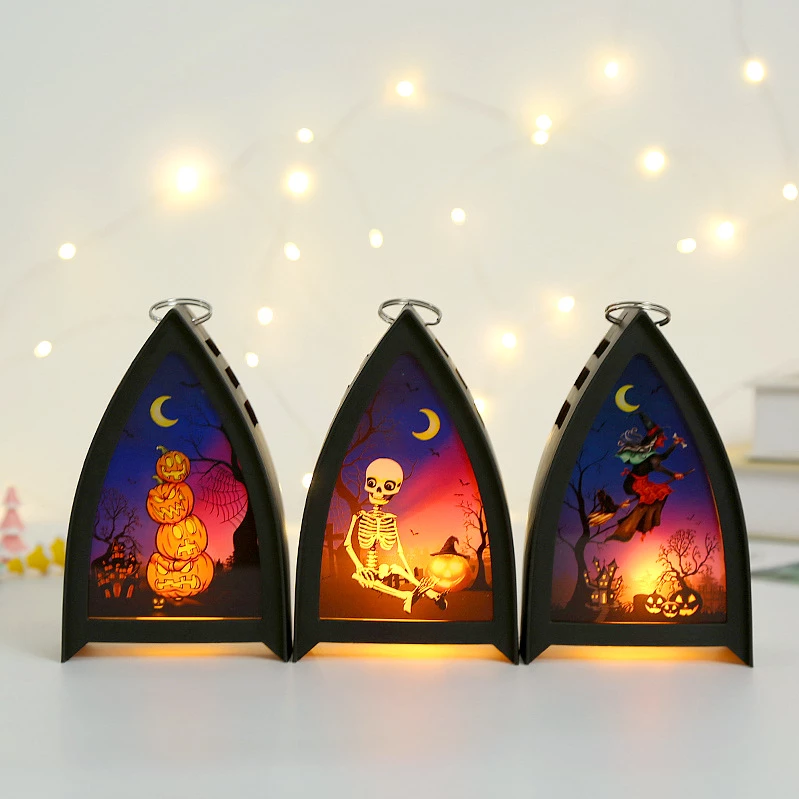 Witch Halloween LED Lantern Fairy Lights Lamp Battery Operated Halloween Hanging Lighting for Home Party Porch House Decoration