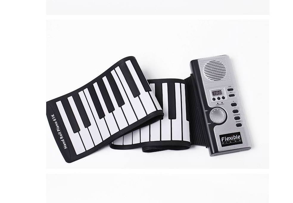 61 Mini Keyboards Portable Electronic Roll Up Piano with Built-in Speaker for Children