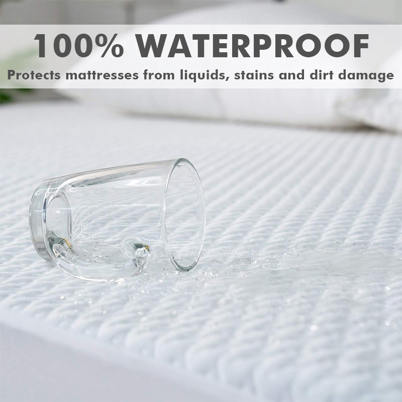 Custom-made cubre colchon hypoallergenic knitted jacquard cooling waterproof bed cover mattress protector cover pad