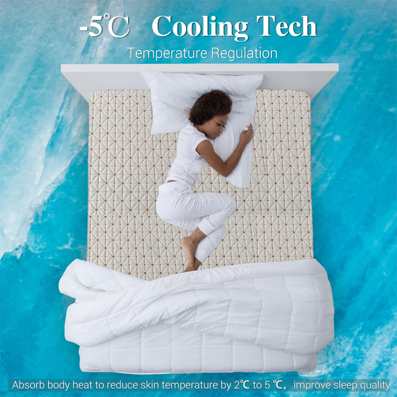 Custom-made cubre colchon hypoallergenic knitted jacquard cooling waterproof bed cover mattress protector cover pad