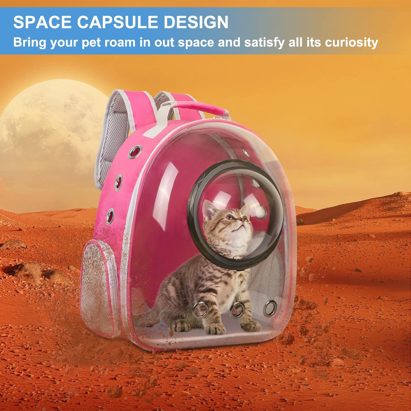 Wholesale space capsule bubble breathable travel transparent pet cat backpacks carrier