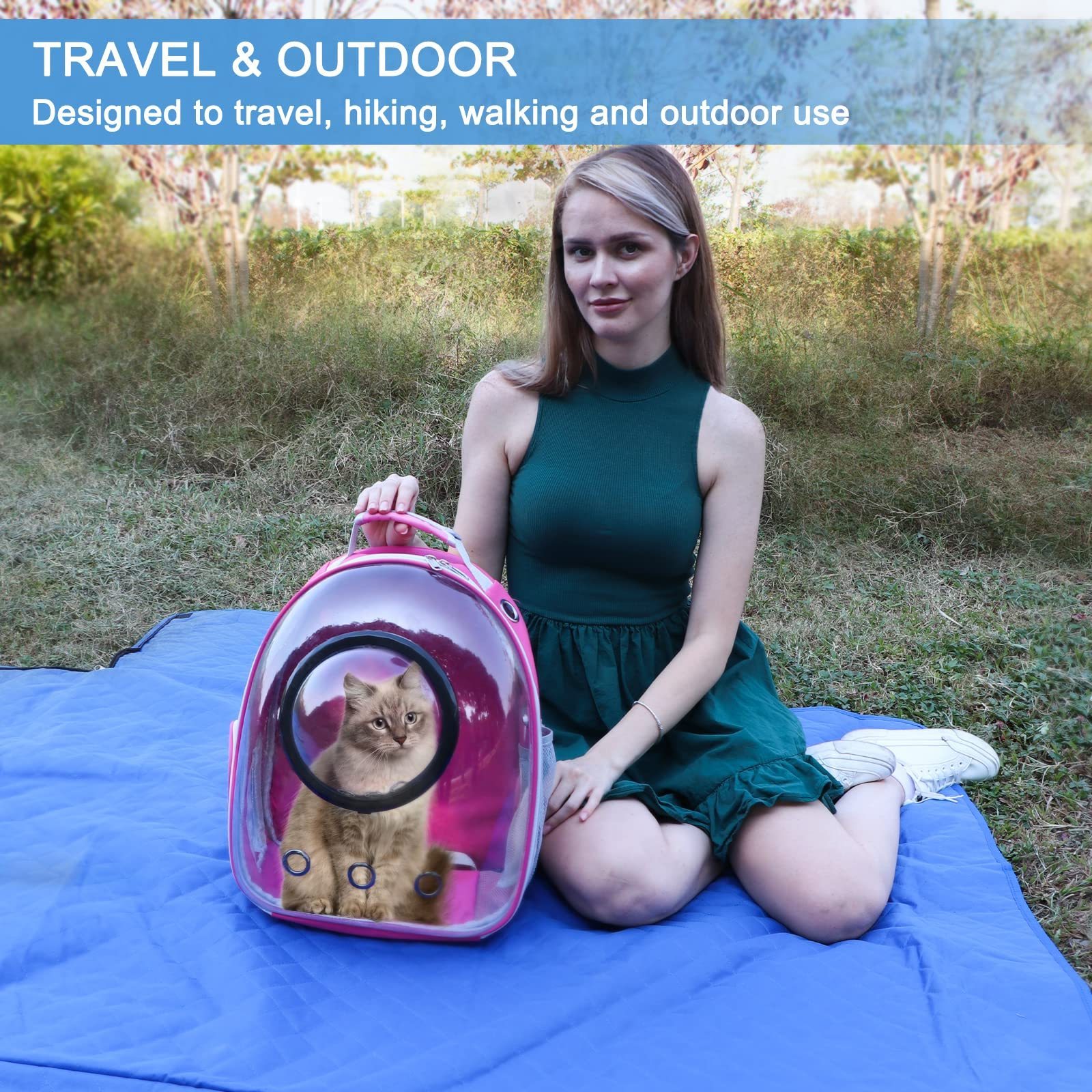 Wholesale space capsule bubble breathable travel transparent pet cat backpacks carrier