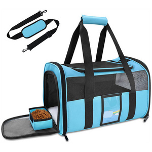 Custom made designer soft-sided airline approved transparent space travel dog cat bag pet carrier