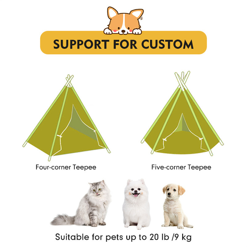 Dog & Cat outdoor camping dog accessories cat house bed pet teepee dog tent cama para perro