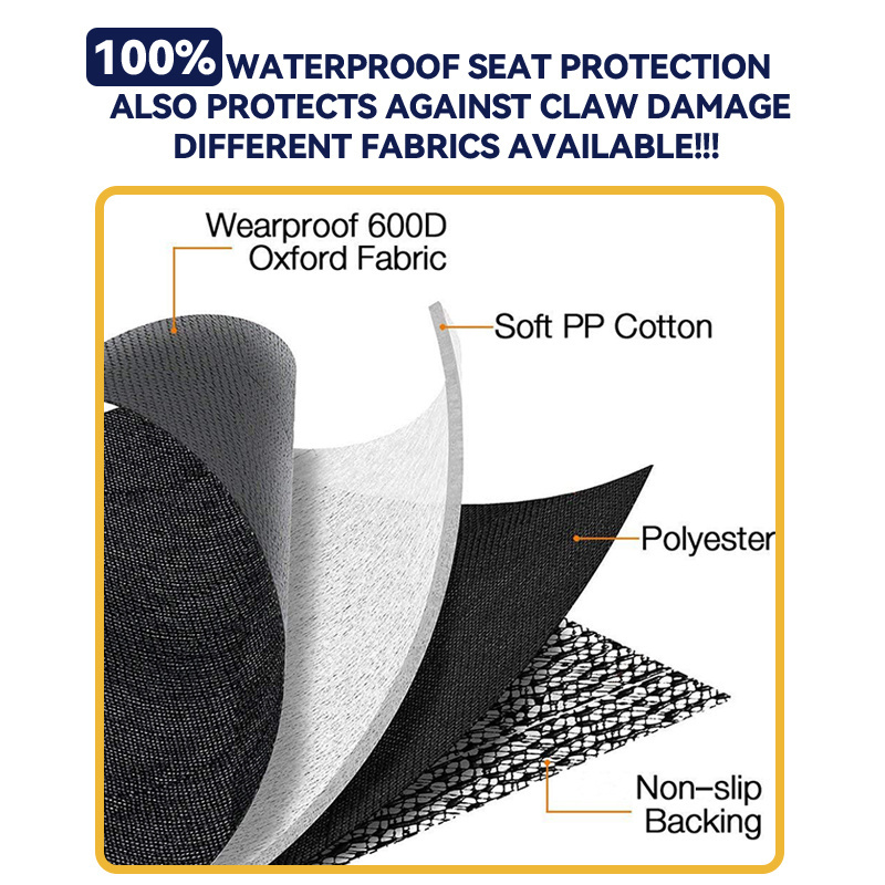 Wholesale portable 600d oxford safety travel waterproof pet dog hammock car seat cover protector for back seat