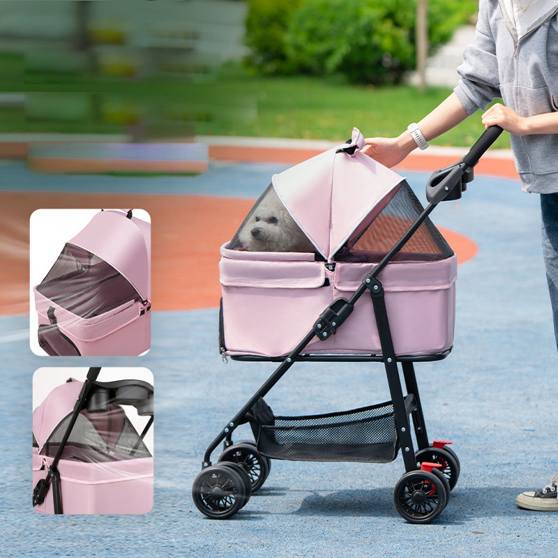 OEM ODM puppy detachable pet cat dog stroller for large dogs