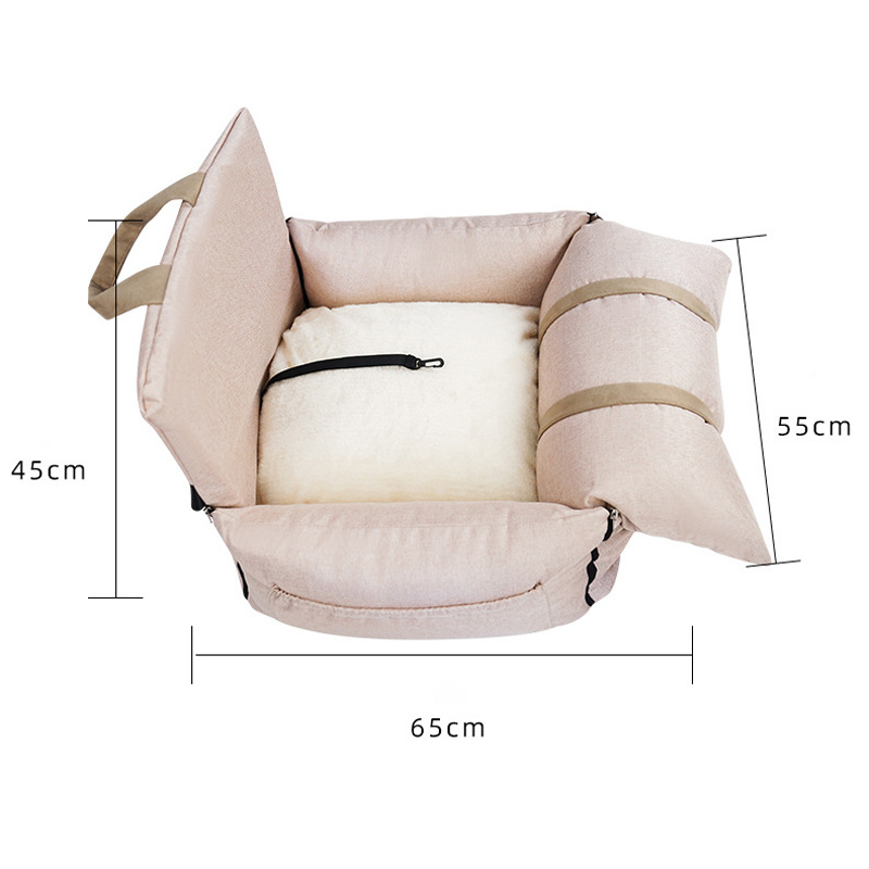 Wholesale waterproof luxury indestructible pet dog car booster front seat bed for large dogs