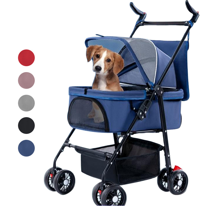 Luxury customized large 4 wheels jogging detachable cat dog pet stroller with removable carriage