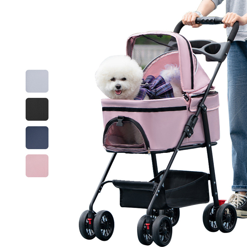 OEM ODM puppy detachable pet cat dog stroller for large dogs