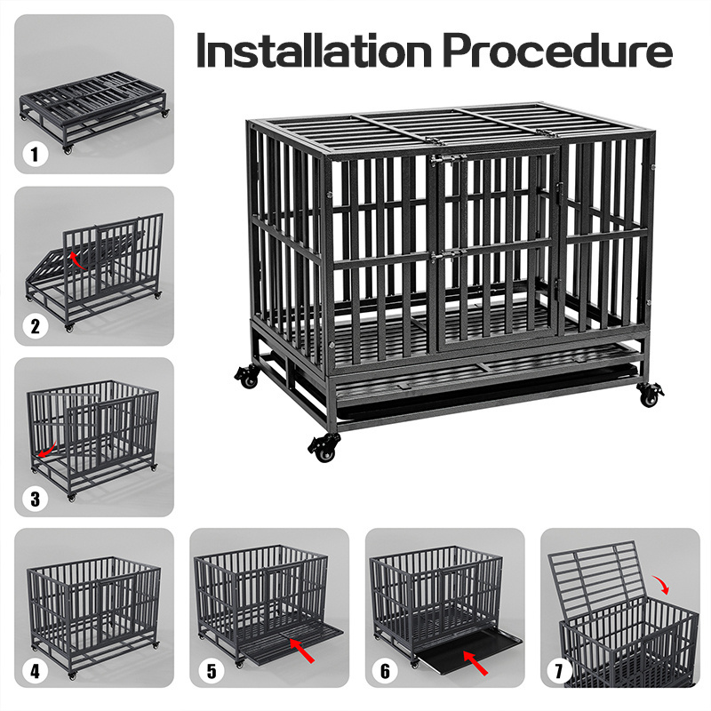 2024 New material indoor stainless steel Cage chien Jaula para perro cage dog kennel crates for large dogs