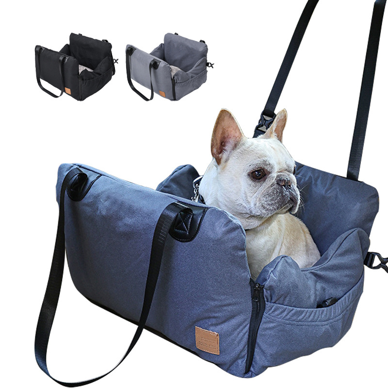 custom made large plush travel bolster safety waterproof portable pet bed dog car booster seat