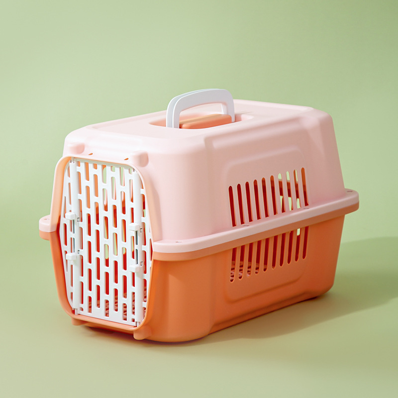 2023 New pet carrier Plastic Kennels Rolling Plastic Airline Approved Wire Door Travel Dog Crate