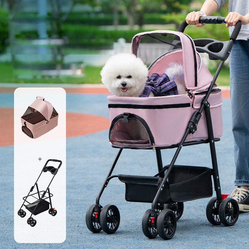 OEM ODM puppy detachable pet cat dog stroller for large dogs