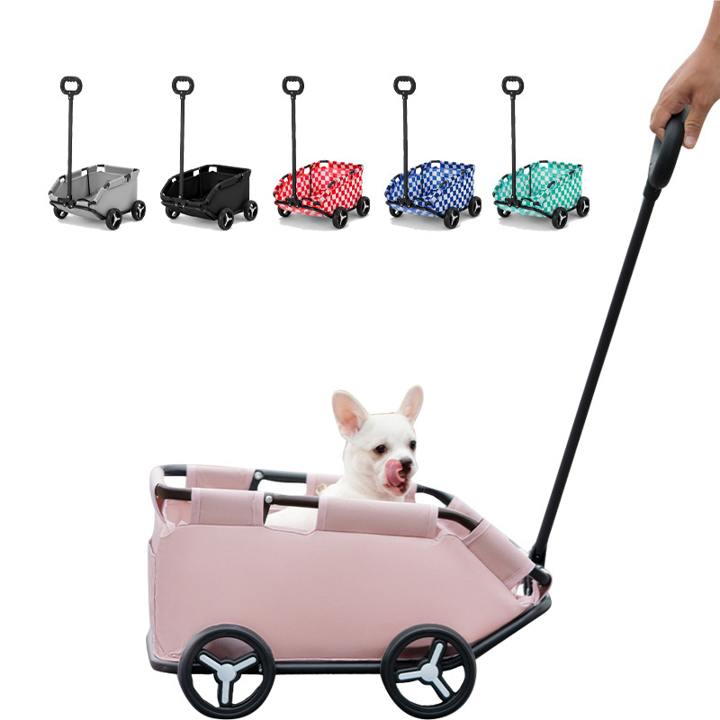 Custom made luxury 4 wheels small dog pet stroller for medium dog