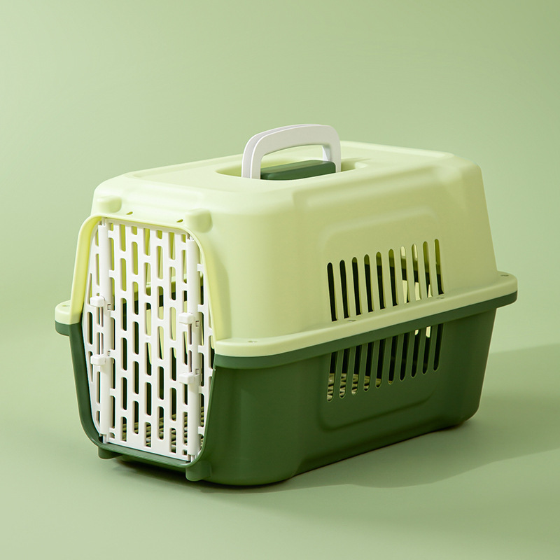 2023 New pet carrier Plastic Kennels Rolling Plastic Airline Approved Wire Door Travel Dog Crate