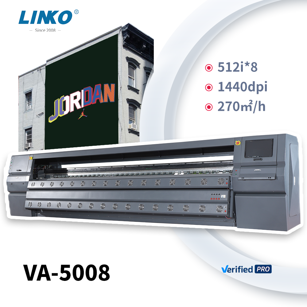 LINKO large format printer 5m Print Width and Eight 512i Print heads Solvent Printer VA-5008 for Advertising board Billboard...