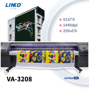 LINKO Manufacturer VA-3208 3.2m Print Width and Eight 512i Print heads Solvent Printer for Advertising board Billboard etc...