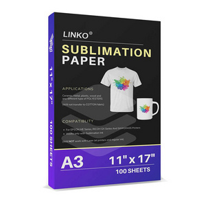 LINKO  120gsm Fast Dry  A3 A4 Size Sublimation Paper Heat Transfer Paper for Mug  Cotton Printing Sublimation Printer A3 A4 Use