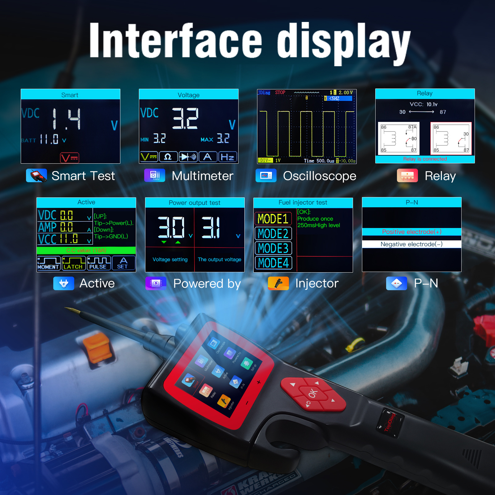 P200 Smart Hook Automotive Circuit Intelligent Analysis and Diagnosis Instrument Automotive Battery Analyzer