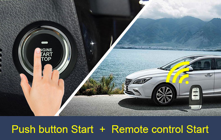 Button Start Car security alarms system Remotely start stop engine remote starter with smart car key central door lock unlock