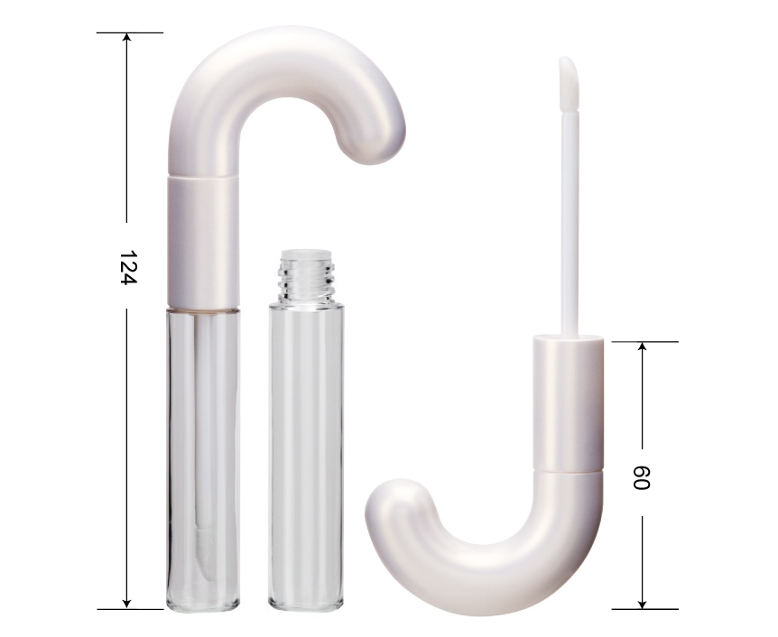 3ml candy cane shape plastic empty Liquid Lipstick /Lipgloss tube brush packaging (PX-256)