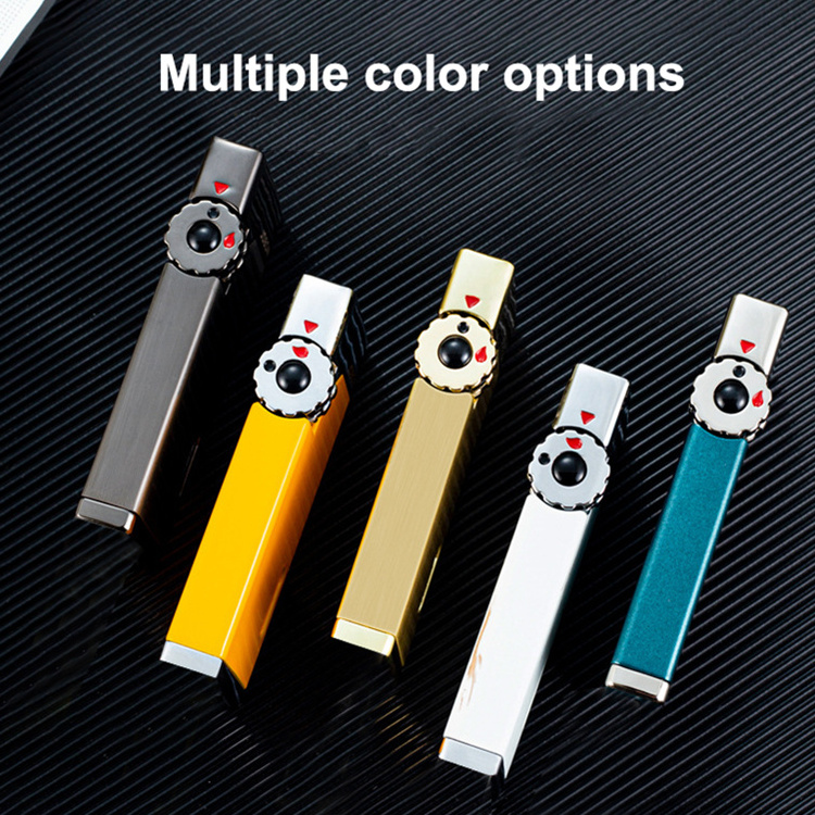 Wholesale Colorful Butane Lighter Gas Refill Windproof Cigarette Lighter With Transparent Window Cigar Lighter