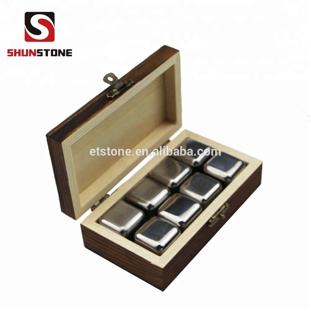 steel whiskey stones - High Quality - Reusable Ice Cubes - unique whiskey stones  Shunstone whiskey gift sets--set of 8