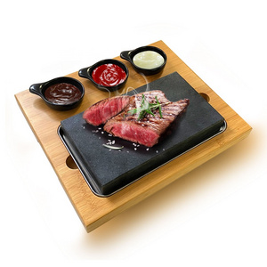 Grill Steak On The Stone Set Hot Rock Grill Table Top Lava Cooking Stone steak grill plate