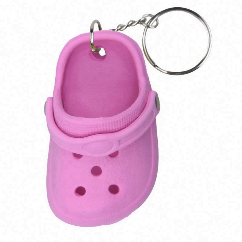 Cute Mini cute Shoe Keychain wholesale Summer Colorful  Shoes Creative 3D Beach Small Hole Shoes Keychain