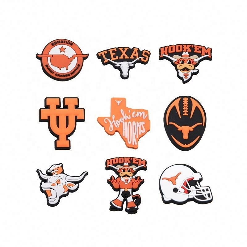 Football team clog charms new design hook clog charms custom shoe charms wholesale clog clip stickers