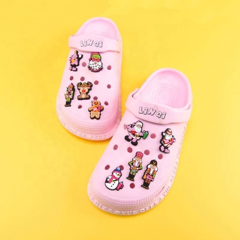 Designer clog Shoe Charms Pvc Lilo And Christmas clog Charms Kawaii Cartoon Cute Christmas Shoe Decoration Charms