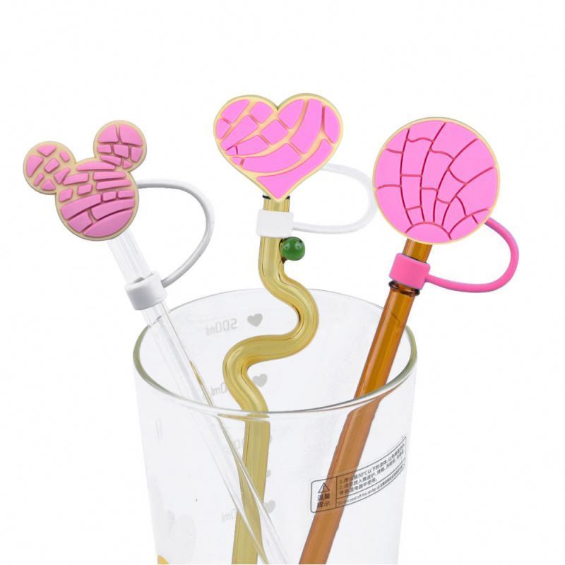 Popular Drinking Accessories Cute Straw Protector Tip Cover Reusable Christmas Silicone Straw Toppers