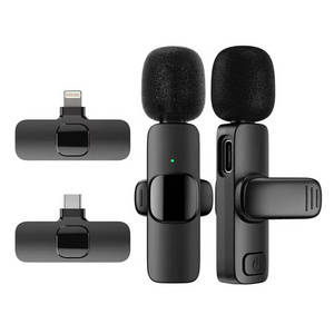 Type C Interface Microphone Lavalier Mini Wireless Recording Lapel Noise Reduction Portable Lavalier Microphone for Phone 2 in 1