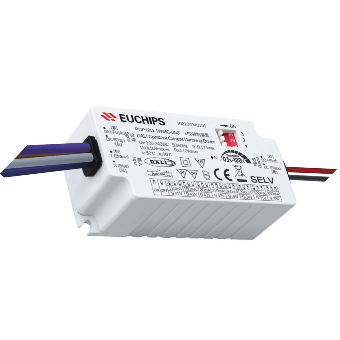 10W Wide input voltage multiple current output dali driver DALI 2 dali light controller led dimming driver