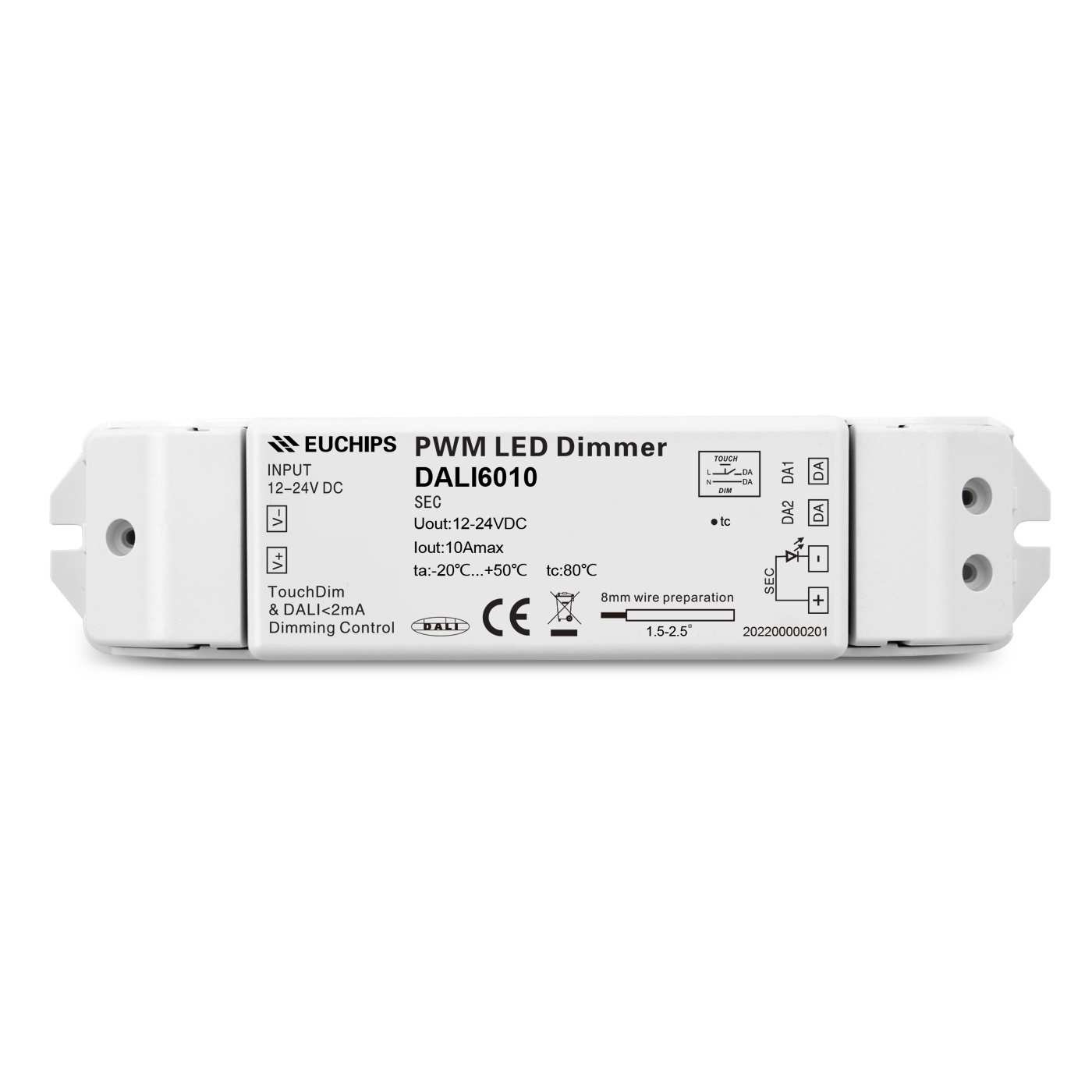 EUCHIPS 12V 24V DC PWM Digital Dimming DALI Driver 120W LED Dimmer Push Dim Led Panel Light Constant Voltage Lighting Solutions