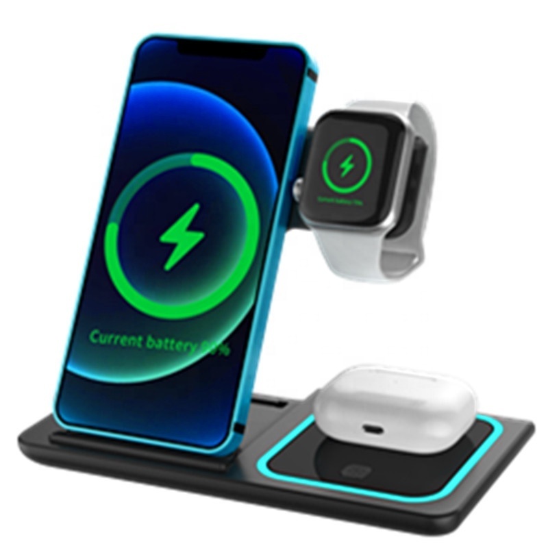 Cargador Inalmbrico Universel 3 En 1 15W Chargeur Induction Sans Fil Caricatore Charging Docking Station 3 In 1 Wireless Charger